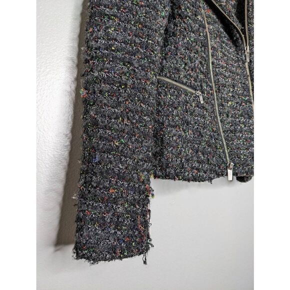 Mcginn Nordstrom Tweed Black Multicolor Zip Jacket Small - Picture 6 of 14